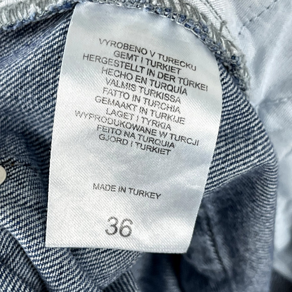 Ragged Priest Mom Jeans Womens 36 Blue Patchwork Frayed Boho Urban Streetwear - Picture 13 of 14